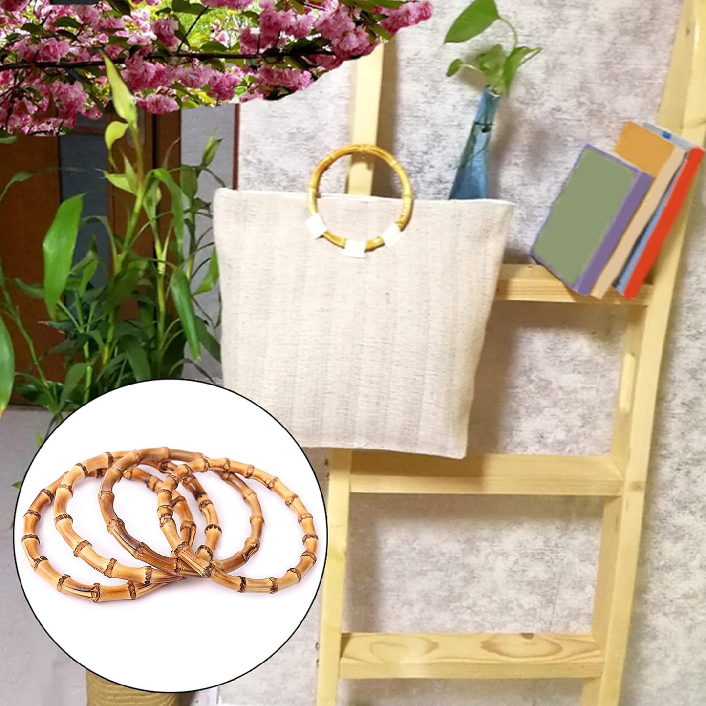 Handmade Slub-Alloy Flat Round Bag Handle Replacement for Women