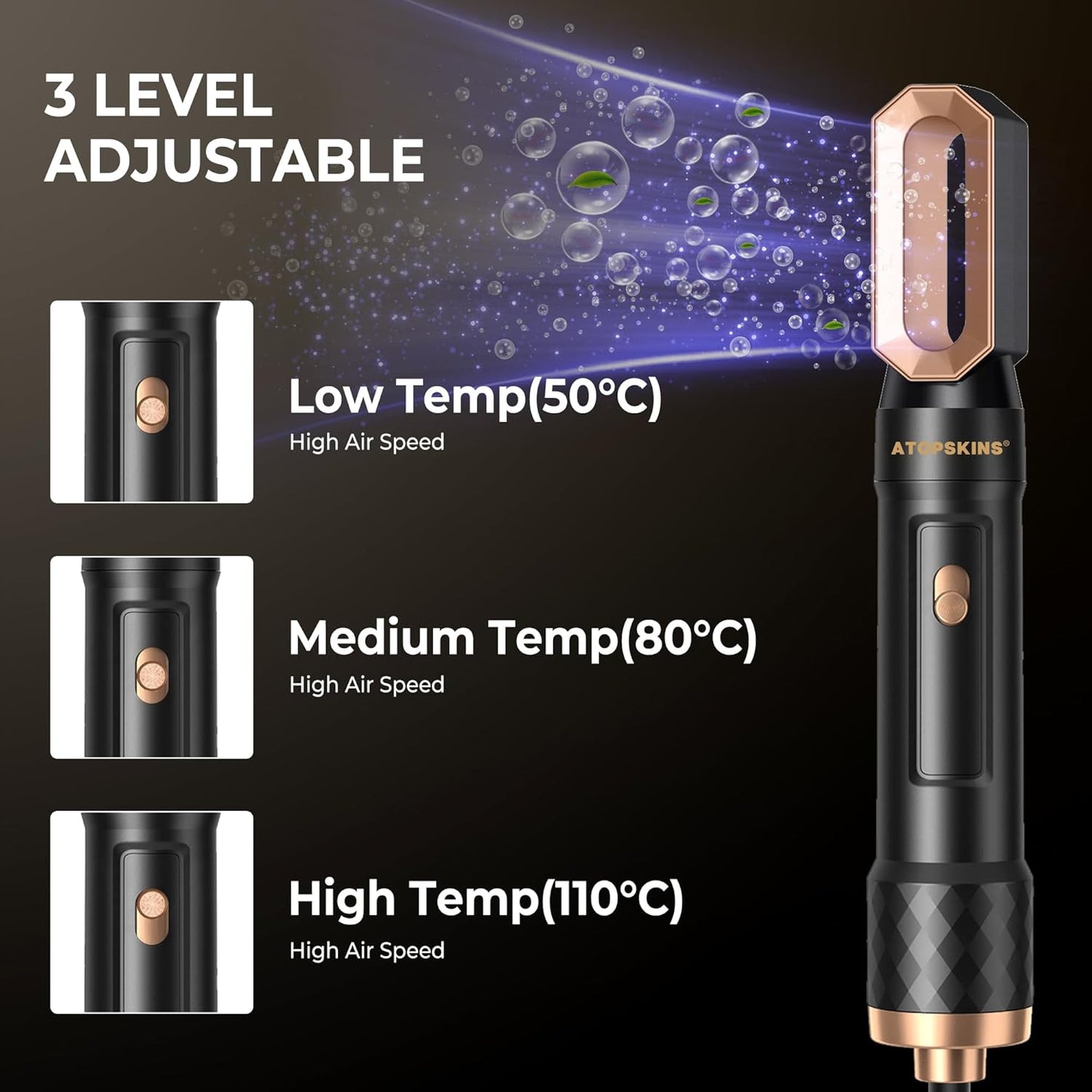 Atopskins 6-in-1 Air Styler Set with Dryer, Curler, Brush