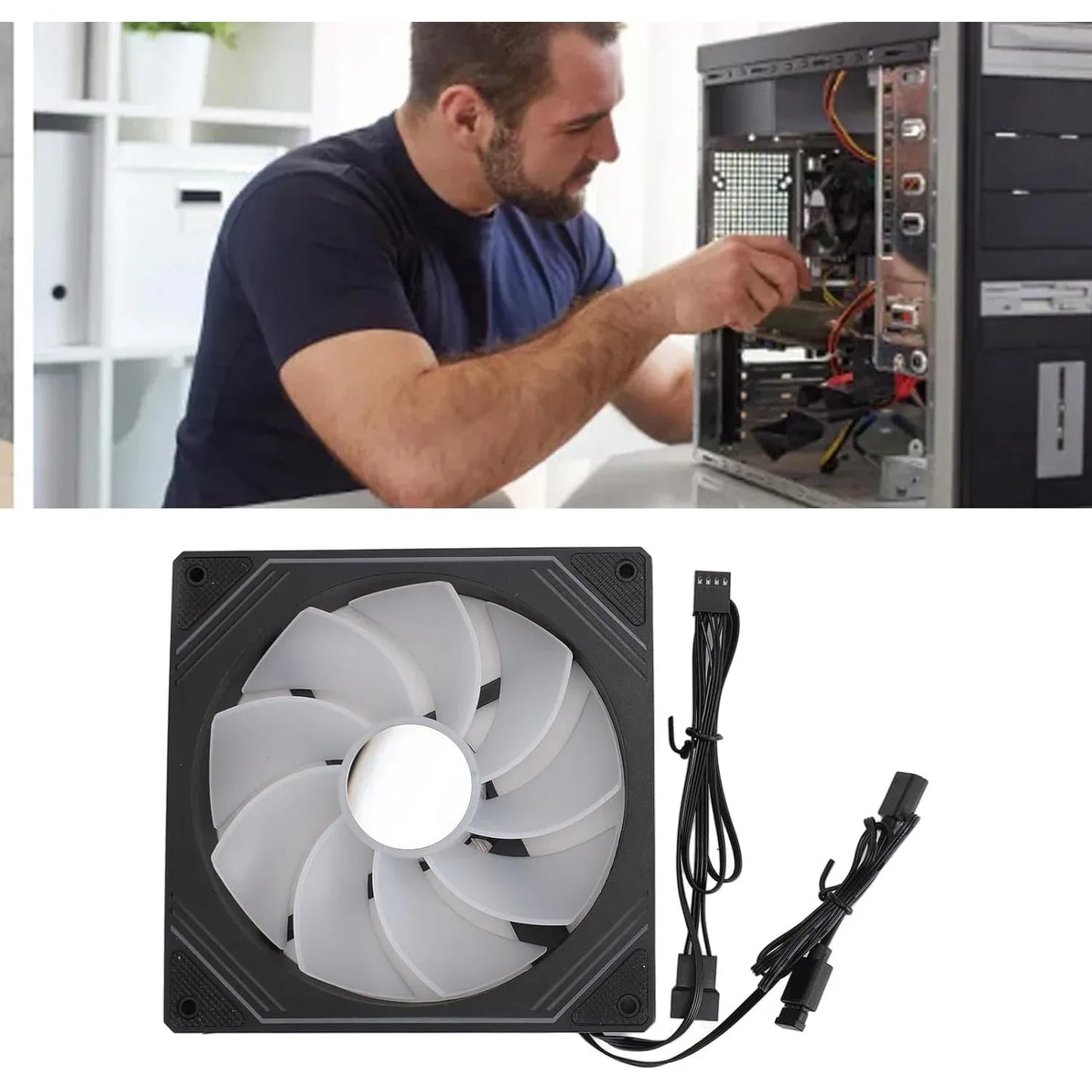 GOWENIC ARGB 140mm Reversed Black Fan with Quiet LED Cooling - Gomix Brands Outlet