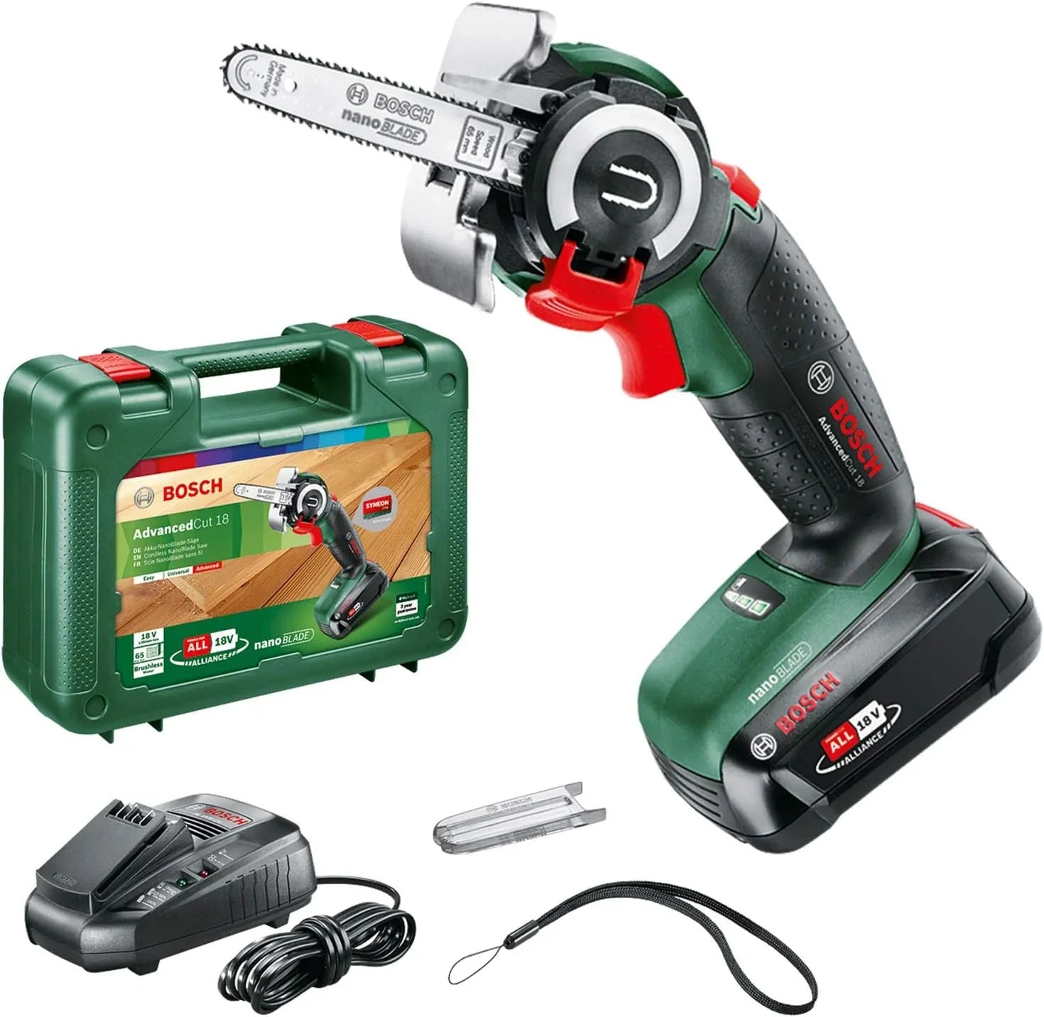 Bosch AdvancedCut 18 Nanoblade Cordless Reciprocating Saw - Green 2Ah battery included - Gomix Brands Outlet