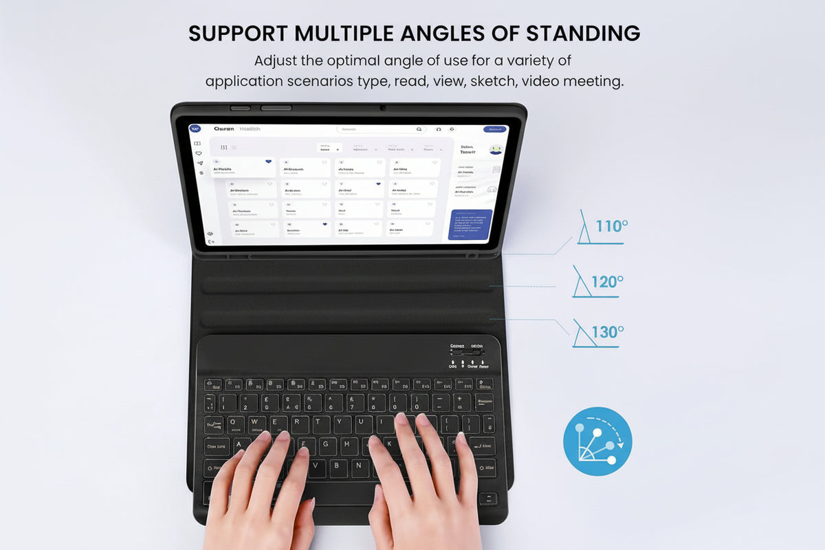 JUQITECH Backlit Keyboard Case for Samsung Galaxy Tab A8 10.5" (German Version)