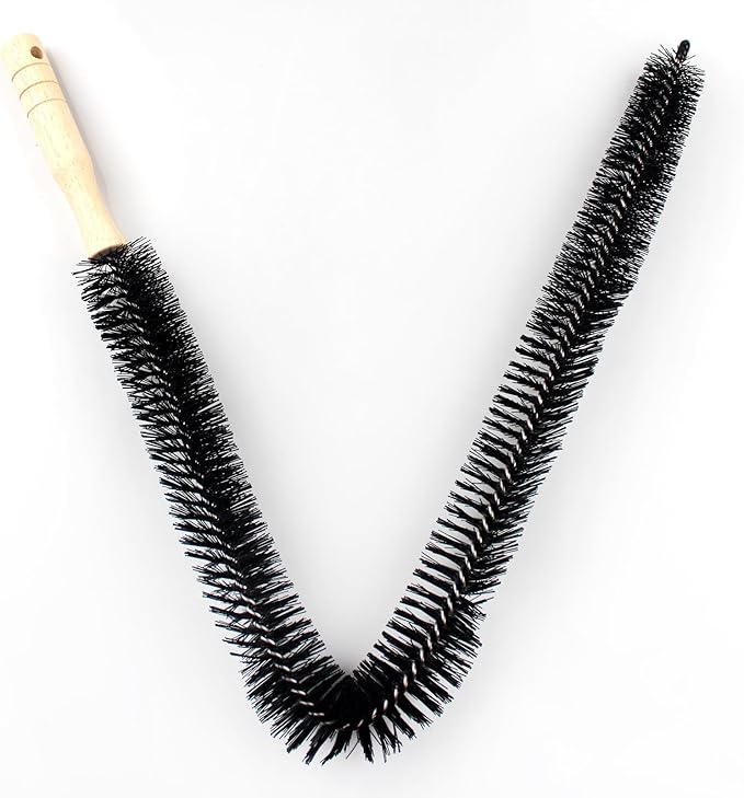Radiator Brush Long Handle and Flexible Radiator Brush for Radiators Cleaning Brush for Cleaning Heating Cleaner Dry and Wet Cleaning Dust Binding Length Approx. 70 cm Black