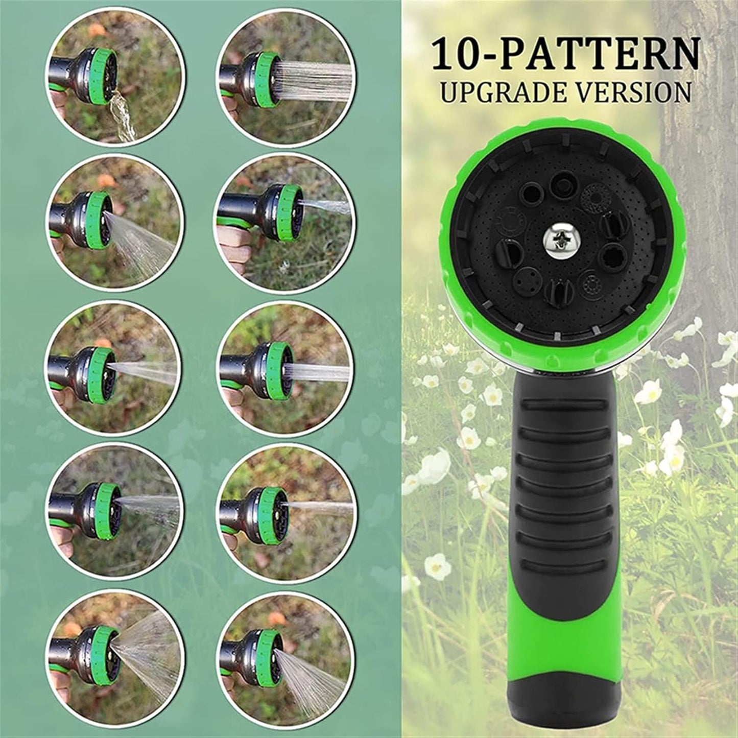 9-Pattern High-Pressure Garden Hose Nozzle for Car Washing and Watering