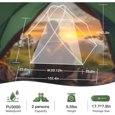 Forceatt 2-Person Ultralight Waterproof & Windproof Camping Tent