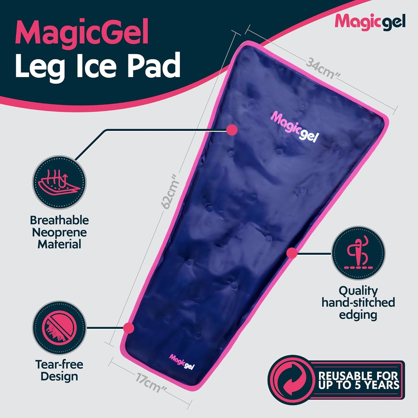 Magic Gel Full Leg Ice Pack – Flexible Cold Therapy Wrap
