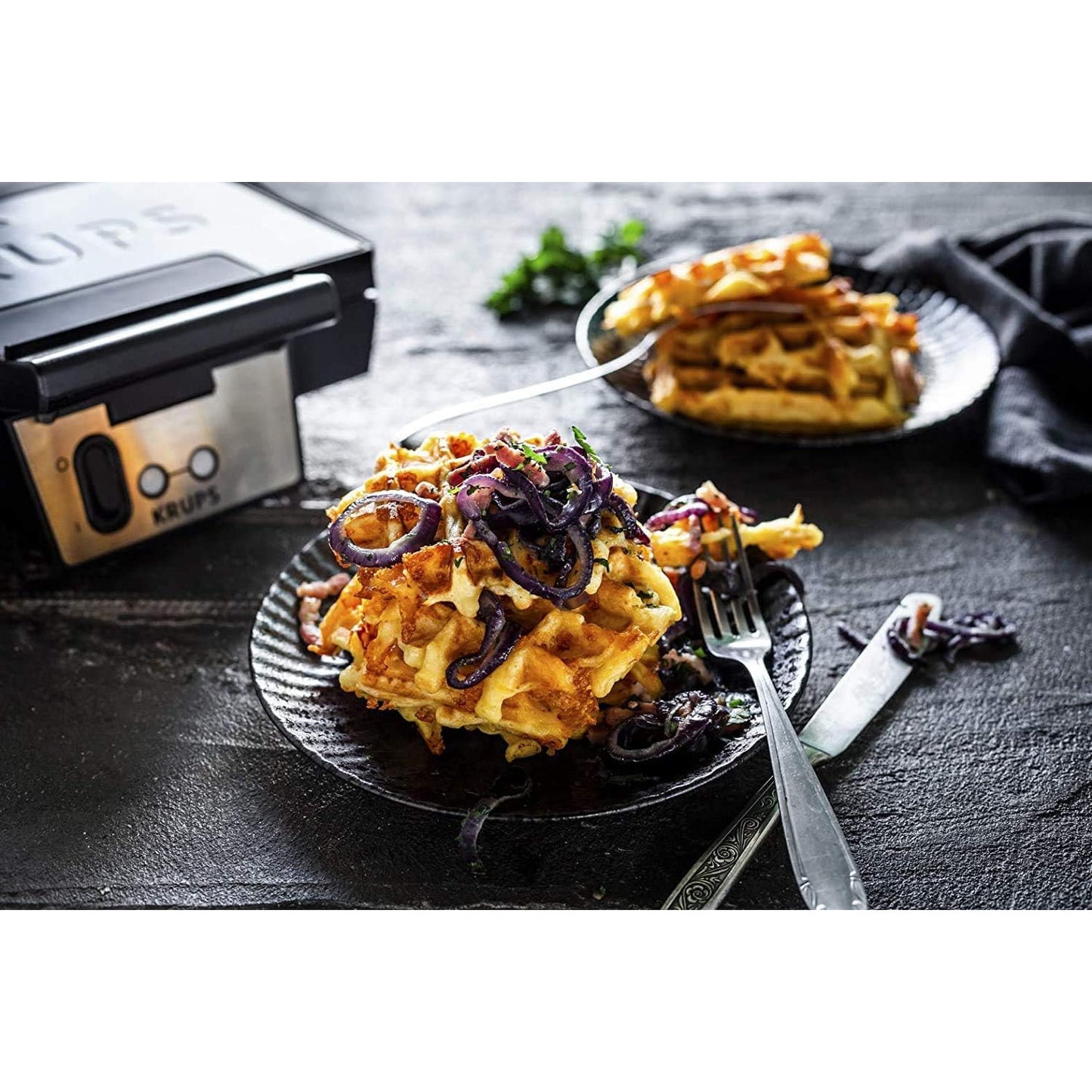 Krups FDK251 850W Belgian Waffle Maker with Deep Non‑Stick Plates