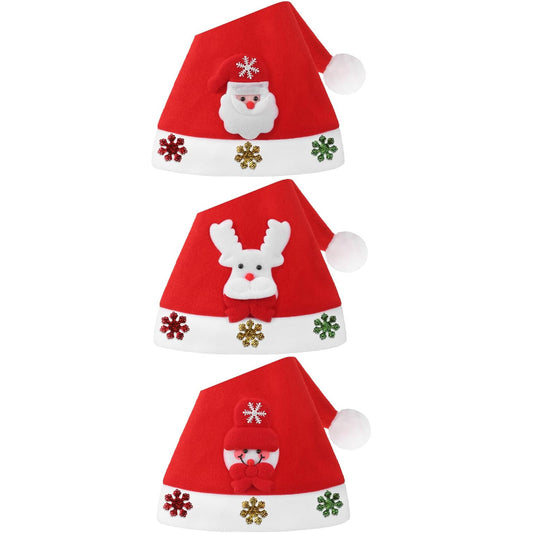Festive Vlies Christmas Hat Set for Adults Kids Babies