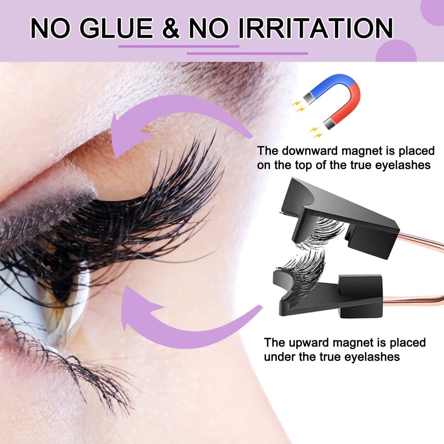 Awangya 3-Pair Magnetic 3D Natural Look Eyelash Set