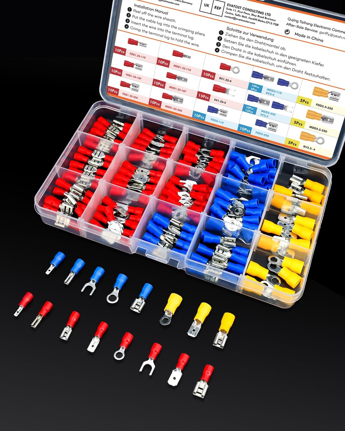 Gorffy 160-Piece Insulated Cable Lug Assortment for Automotive Wiring