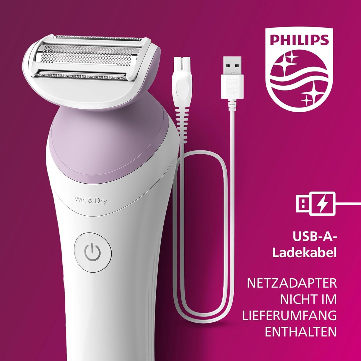 Philips Lady Shaver 6000: Cordless Wet & Dry with Accessories