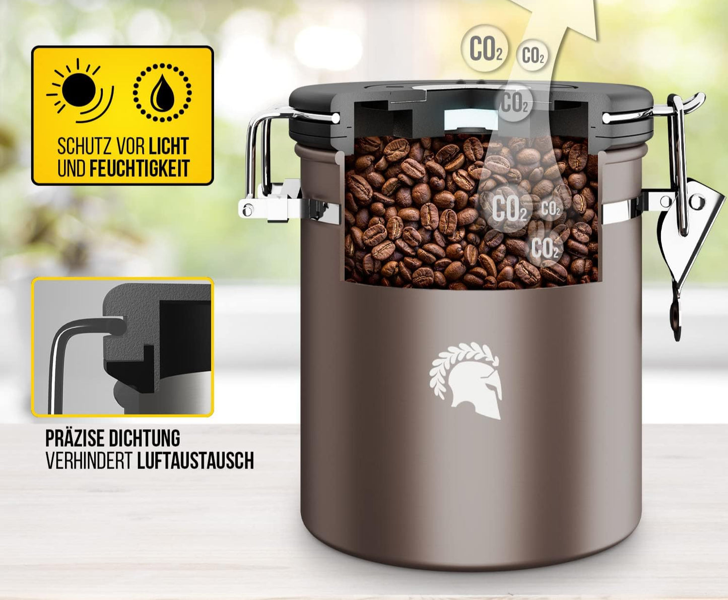 Barista Legends Airtight Stainless Steel Coffee Jar 500g with Calendar