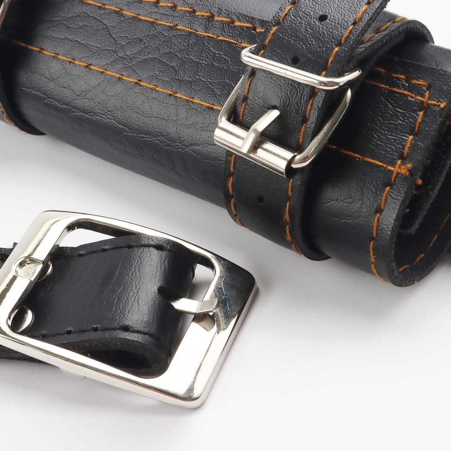 Adjustable Faux Leather Medieval Sword Holster Belt with Dual Buckles