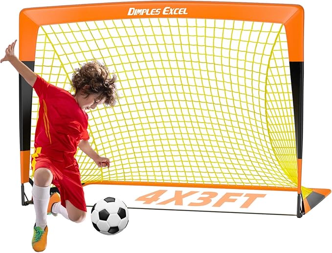 Dimples Excel Portable 4x3 ft Orange Football Goal Net