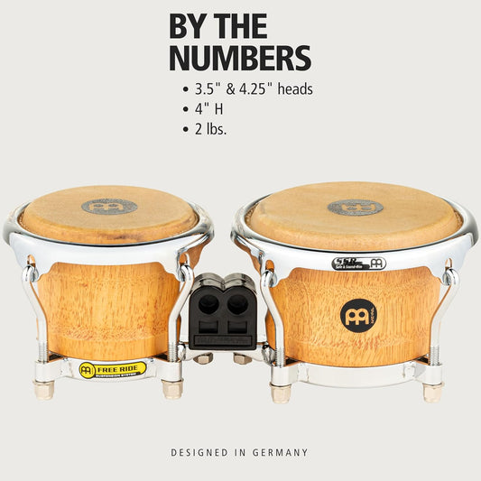 Meinl Mini Wood Bongos with Free Ride, 3.5" & 4.25"