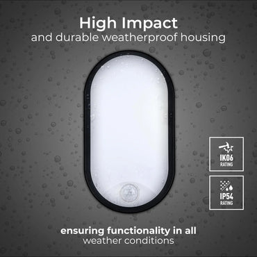 Luceco Eco Oval Outdoor LED Bulkhead Light Black IP54 - Gomix Brands Outlet