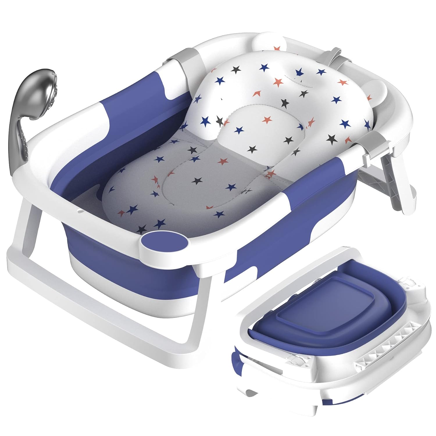 AVIDOR Collapsible Baby Bathtub with Soft Cushion and Non‑Slip Grip