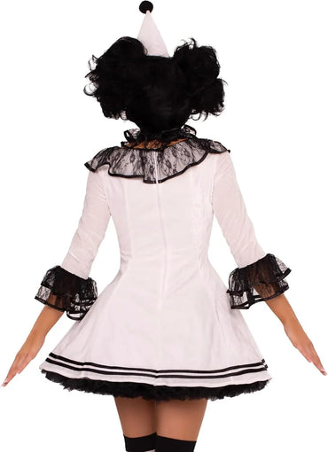 Leg Avenue Women's Pierrot Clown Costume – White & Black Elegance - Gomix Brands Outlet