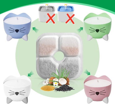 Premium Triple Action Cat Water Fountain Filters for 2.5L Pet Drinking Dispenser