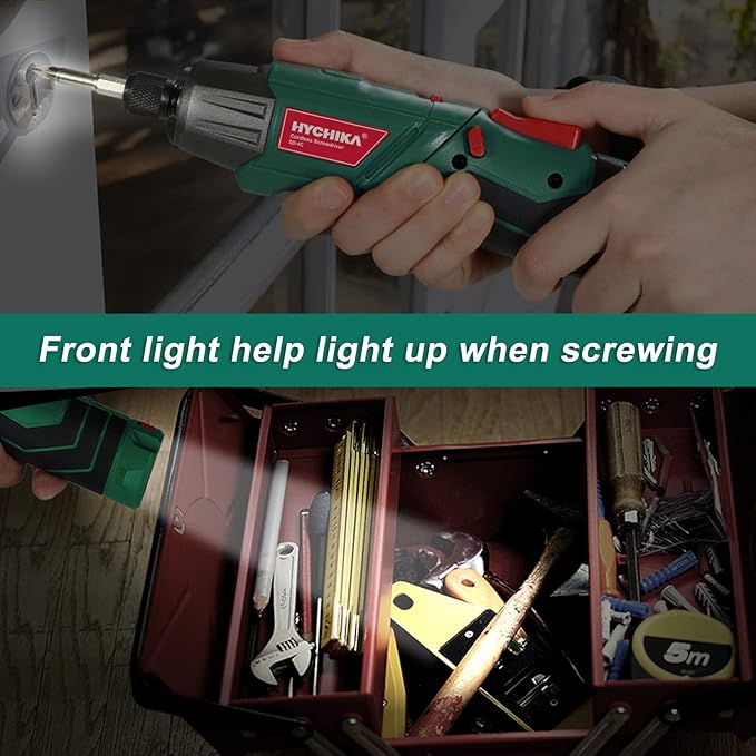 HYCHIKA 6Nm Cordless Screwdriver with 36 Accessories and LED Light
