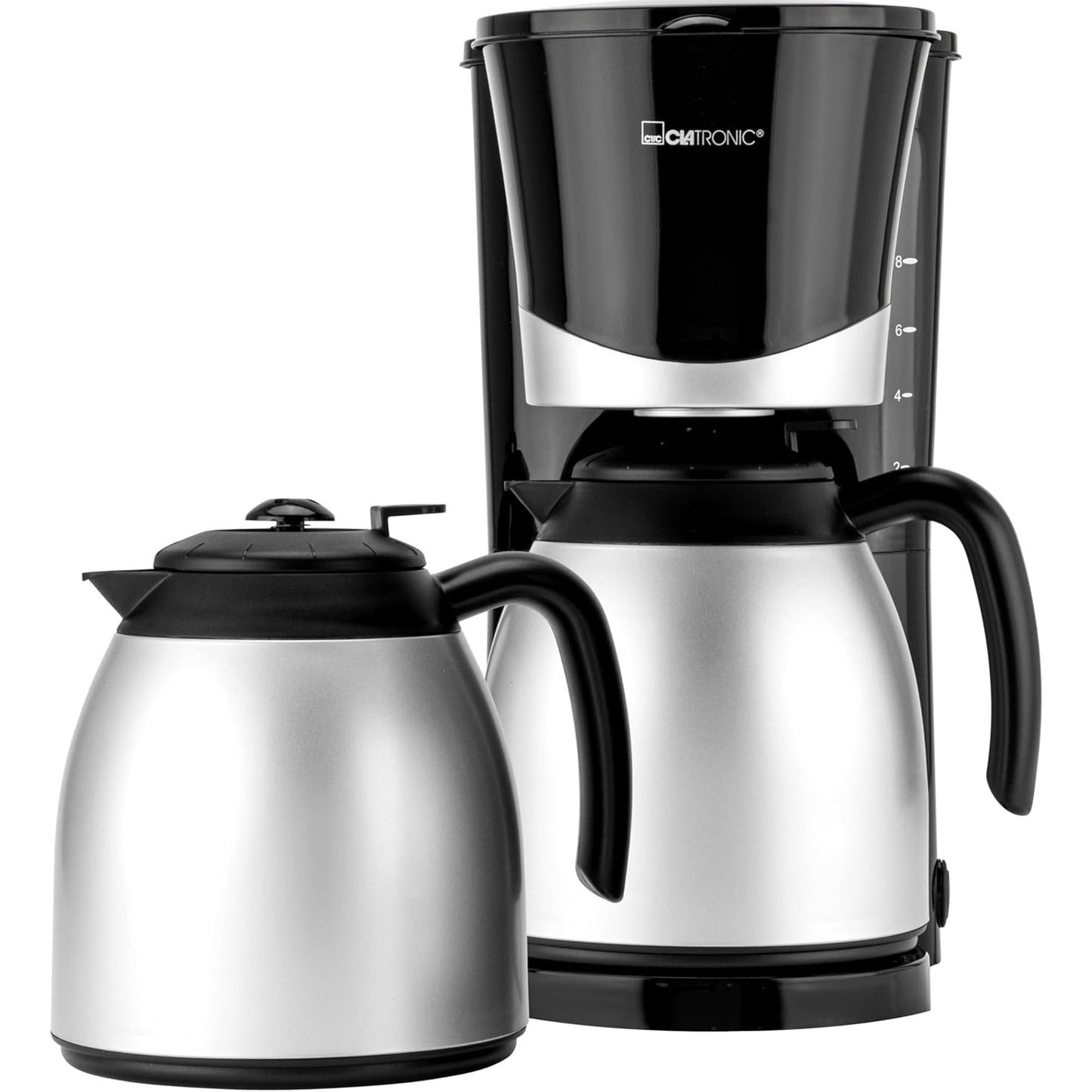 Clatronic Thermal Coffee Maker with Two 1-Liter Jugs, Drip Stop, Auto Shut-Off