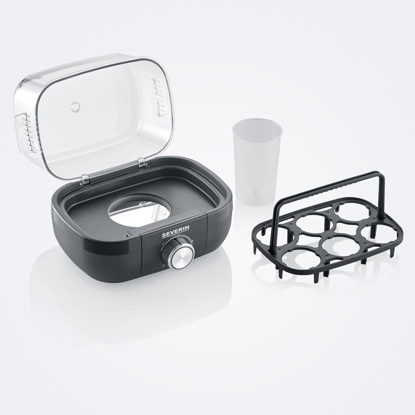 SEVERIN EK 3166 6‑Egg Cooker with Electronic Timer, BPA‑Free, Black