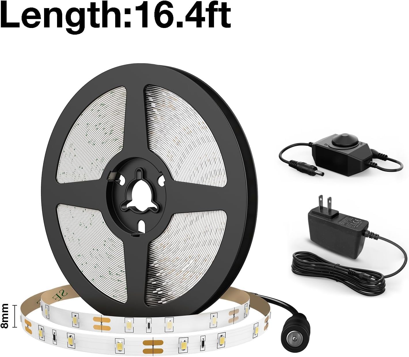 Olafus 16.4ft Warm White Dimmable LED Strip Light for Under‑Cabinet