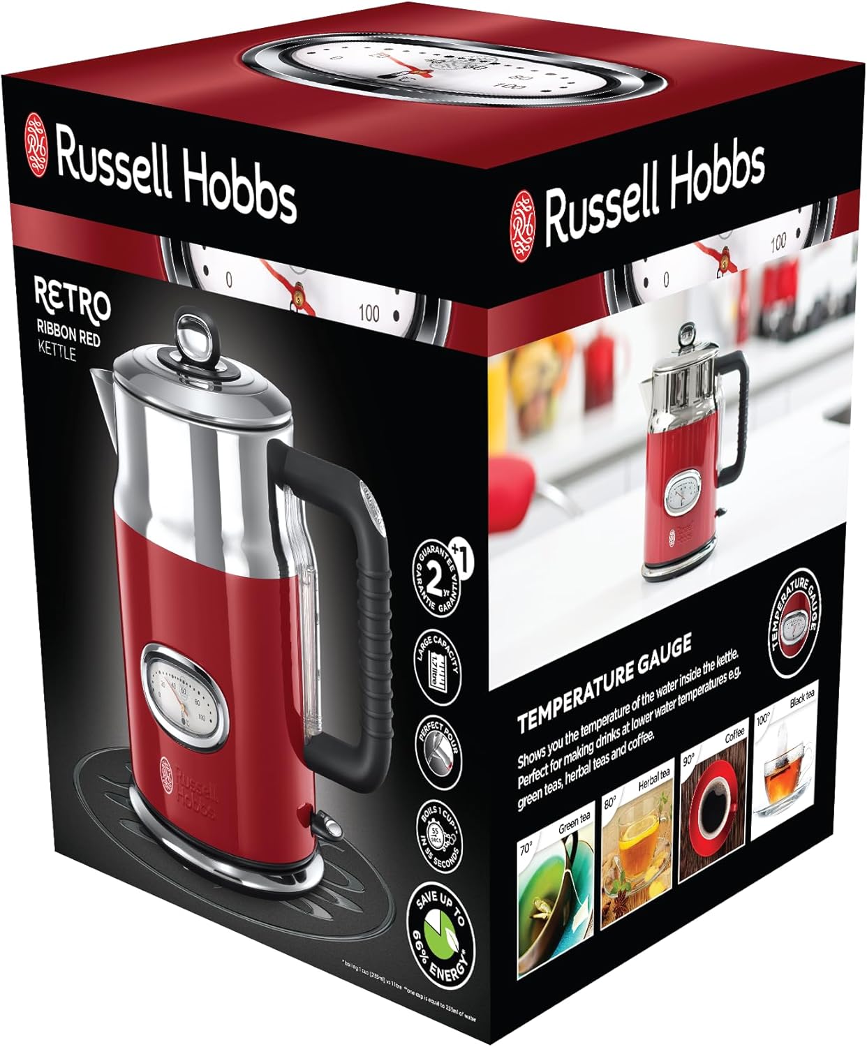 Russell Hobbs Retro Ribbon Red Kettle