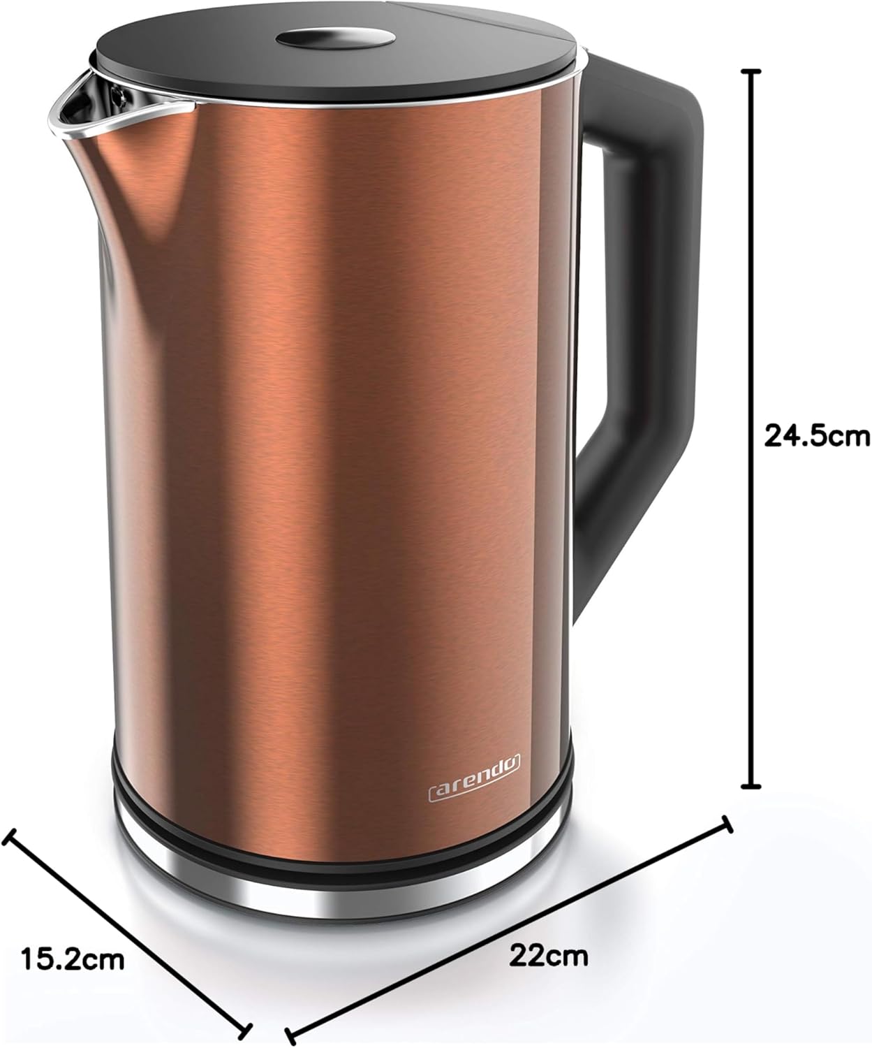 Arendo Elegant 1.5L Stainless Steel Temperature Control Kettle