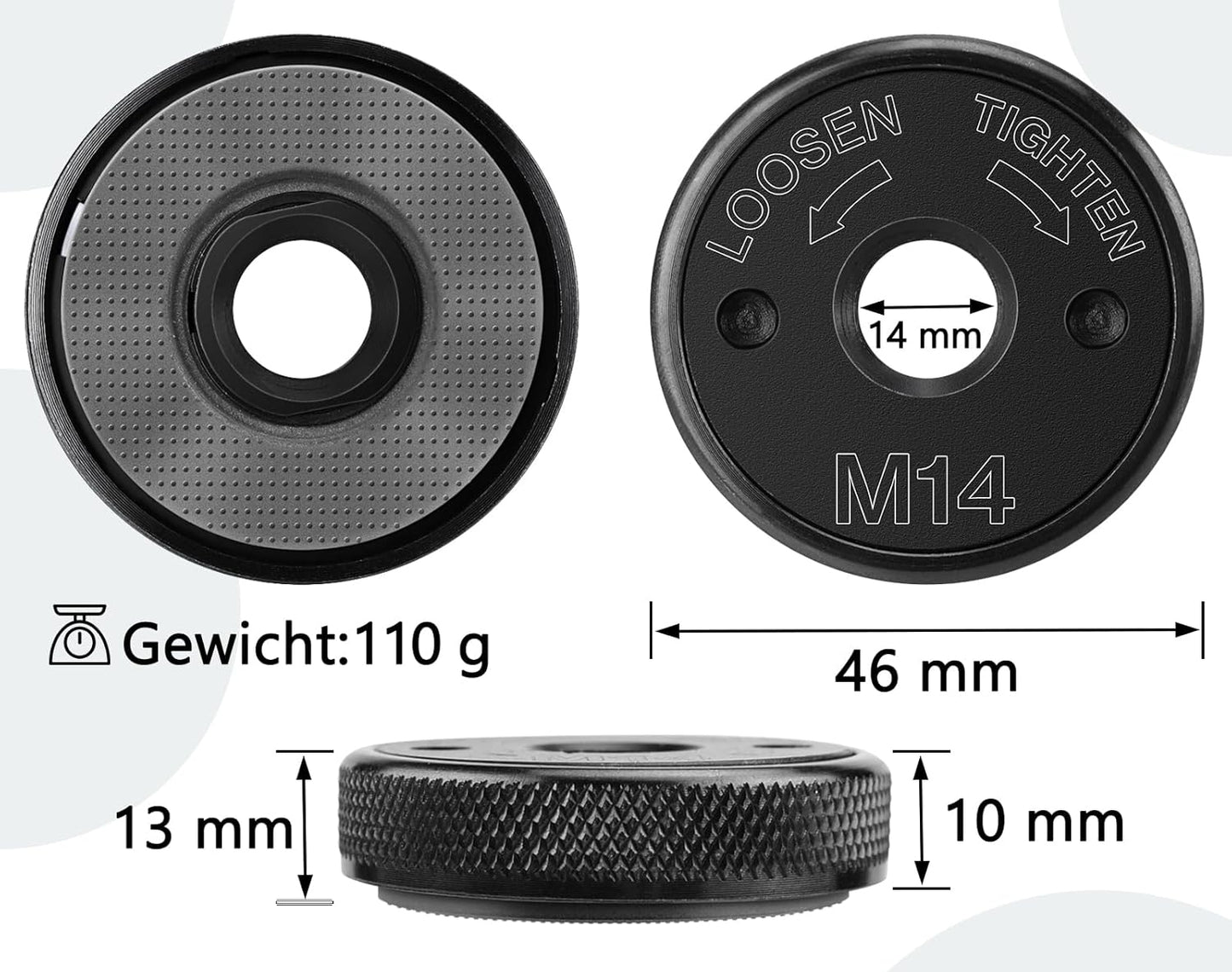 Lytool M14 Quick Release Nut: Effortless Tool-Free Disc Changes for Angle Grinders