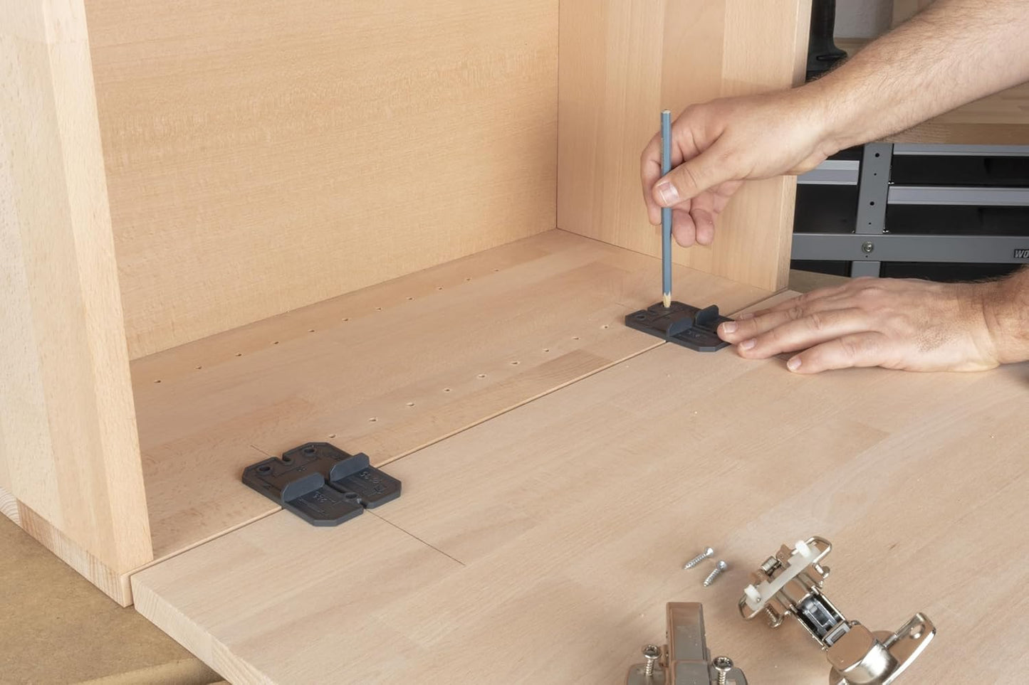 Wolfcraft Hinge Hole Set: Precise 35mm Drilling for Easy Pot Hinge Installation