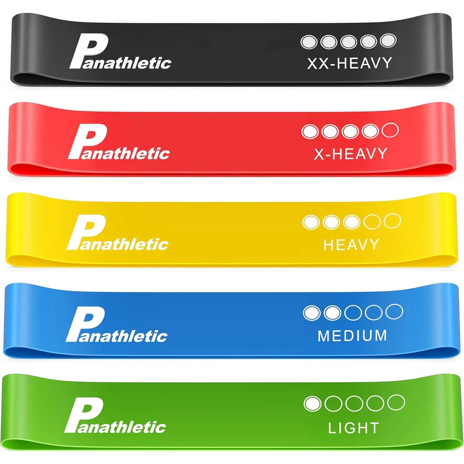Panathletic Resistance Bands Set - 5 Different Levels for Full Body Workouts - Gomix Brands Outlet