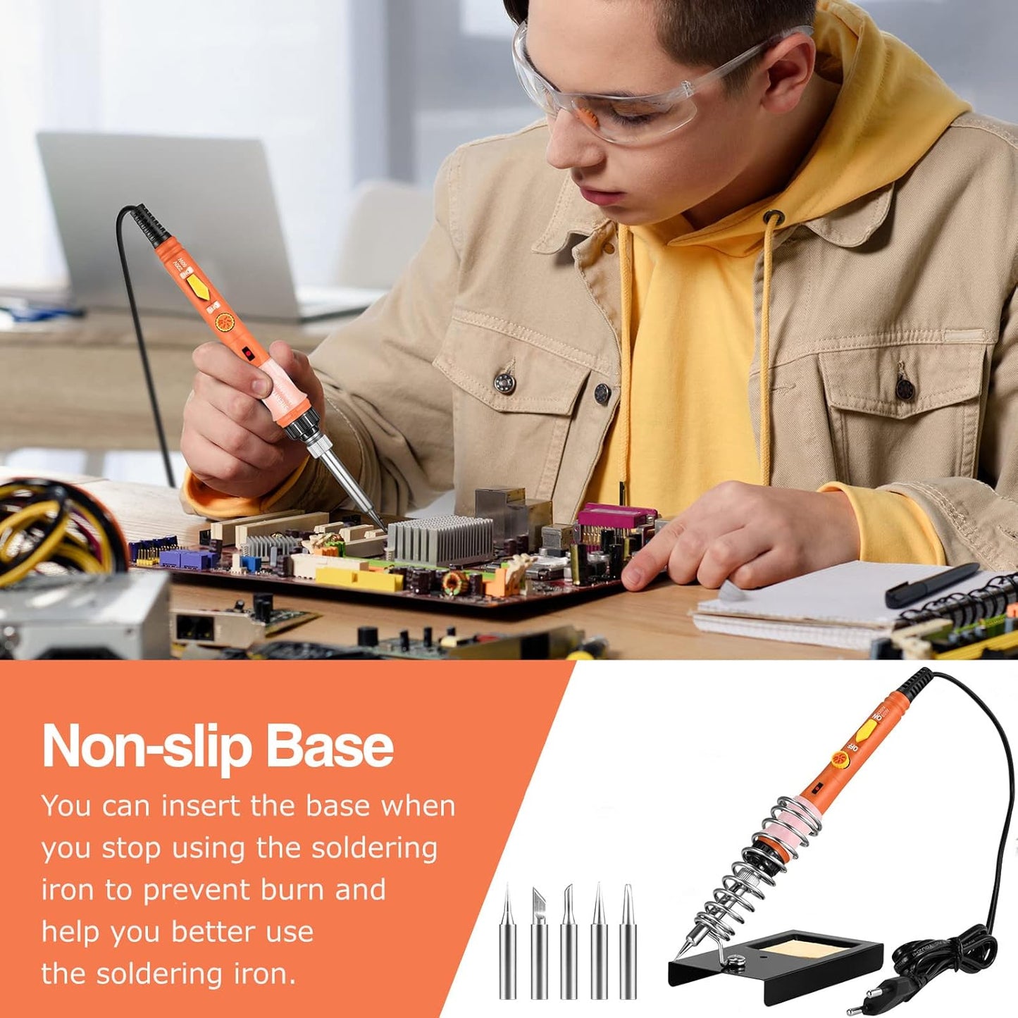 SREMTCH Upgraded Soldering Iron Kit with ON/OFF Switch & Adjustable Temperature