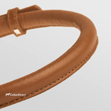 Durable Rolled Leather Dog Collar for Small, Medium, and Large Breeds