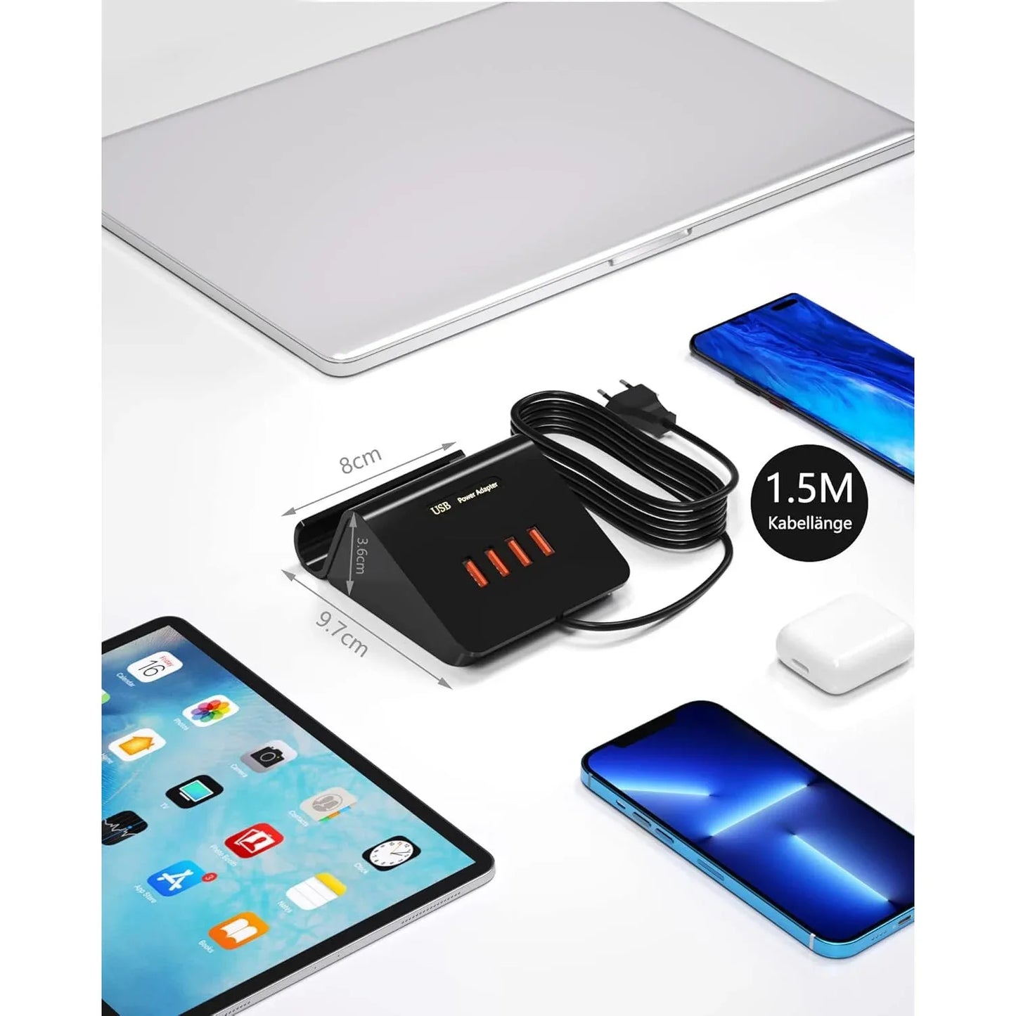 POANES 25W 4-Port USB Charger for iPhone, Samsung, Huawei - Gomix Brands Outlet