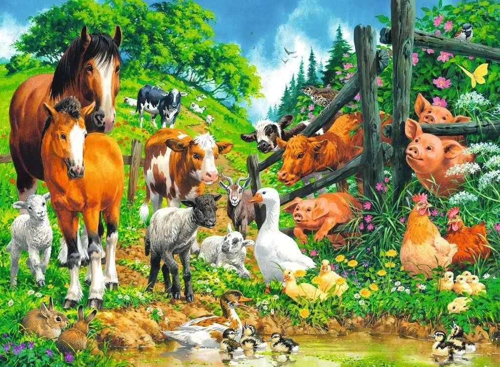 Ravensburger Animal Gathering XXL 100-Piece Jigsaw Puzzle for Kids - Gomix Brands Outlet