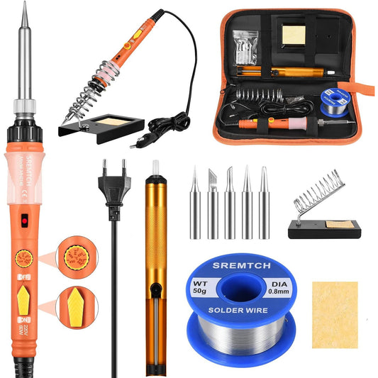 SREMTCH Upgraded Soldering Iron Kit with ON/OFF Switch & Adjustable Temperature