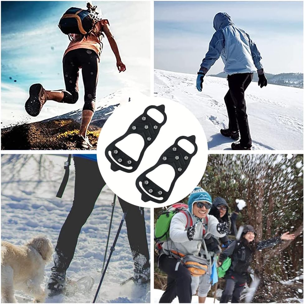 8-Point Anti-Slip Shoe Spikes for Hiking Ice Snow – BASTOUR