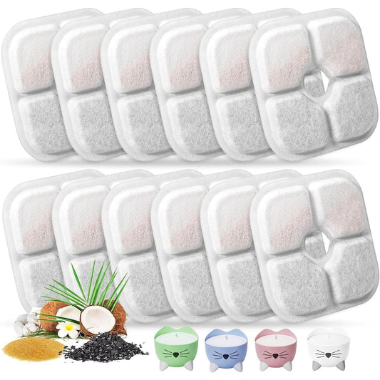 Premium Triple Action Cat Water Fountain Filters for 2.5L Pet Drinking Dispenser