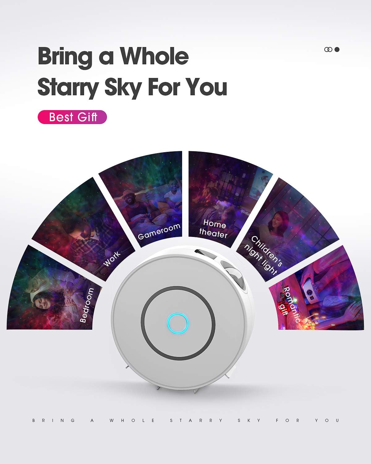 SUPPOU SK20 WiFi LED Galaxy Star Projector Smart Night Light 16.7M Colors 5W