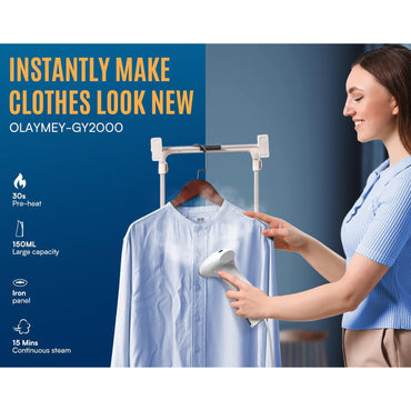 OLAYMEY GY2000 1600W Handheld Clothes Steamer Portable Wrinkle Remover