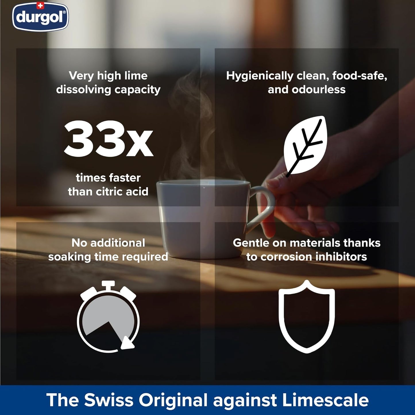 Durgol Swiss Espresso Descaler – 2×125 ml Powerful Limescale Cleaner for Machines