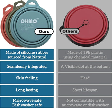 OHMO Foldable 800ml Silicone Travel Dog Bowl - Gomix Brands Outlet
