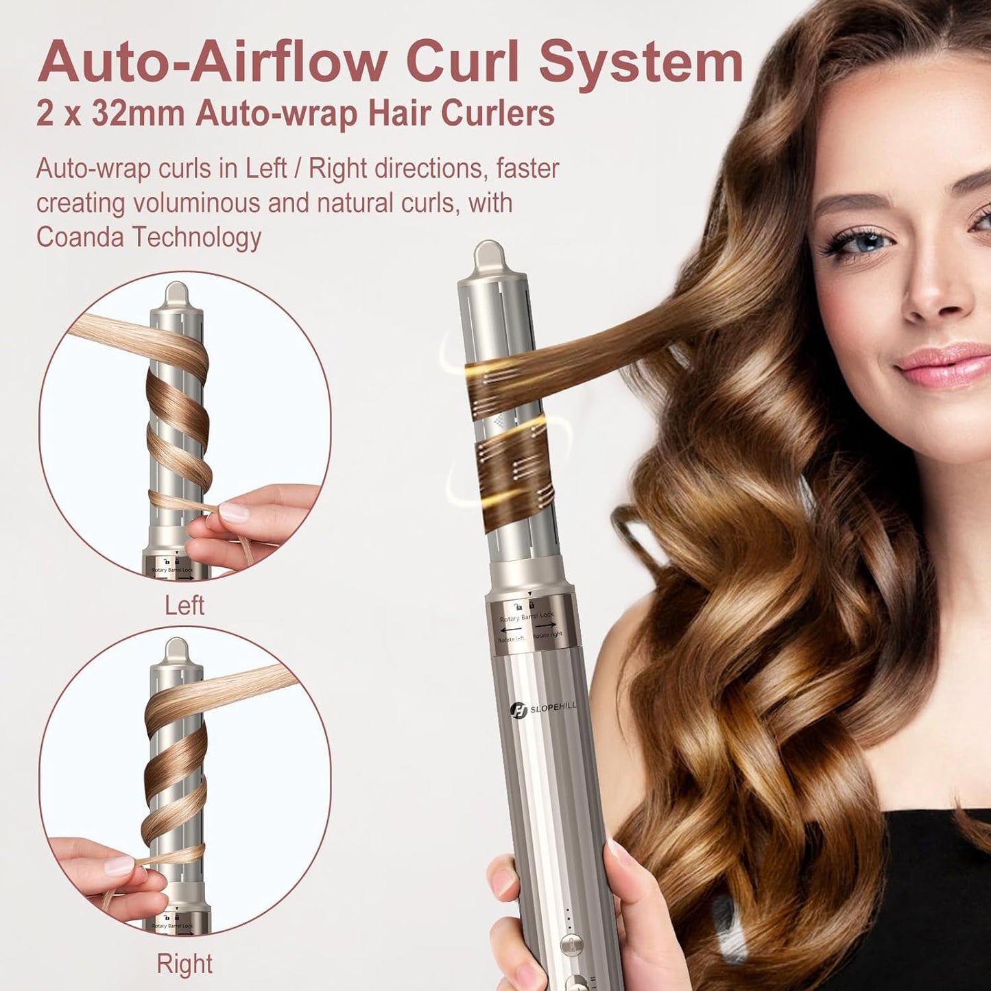 Slopehill 5-in-1 Ionic Airstyler: High-Speed Dryer, Curler, Volumizer, Straightener
