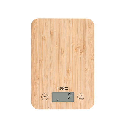 Haepi Bamboo Electronic Kitchen Scale 5kg High Precision 1g