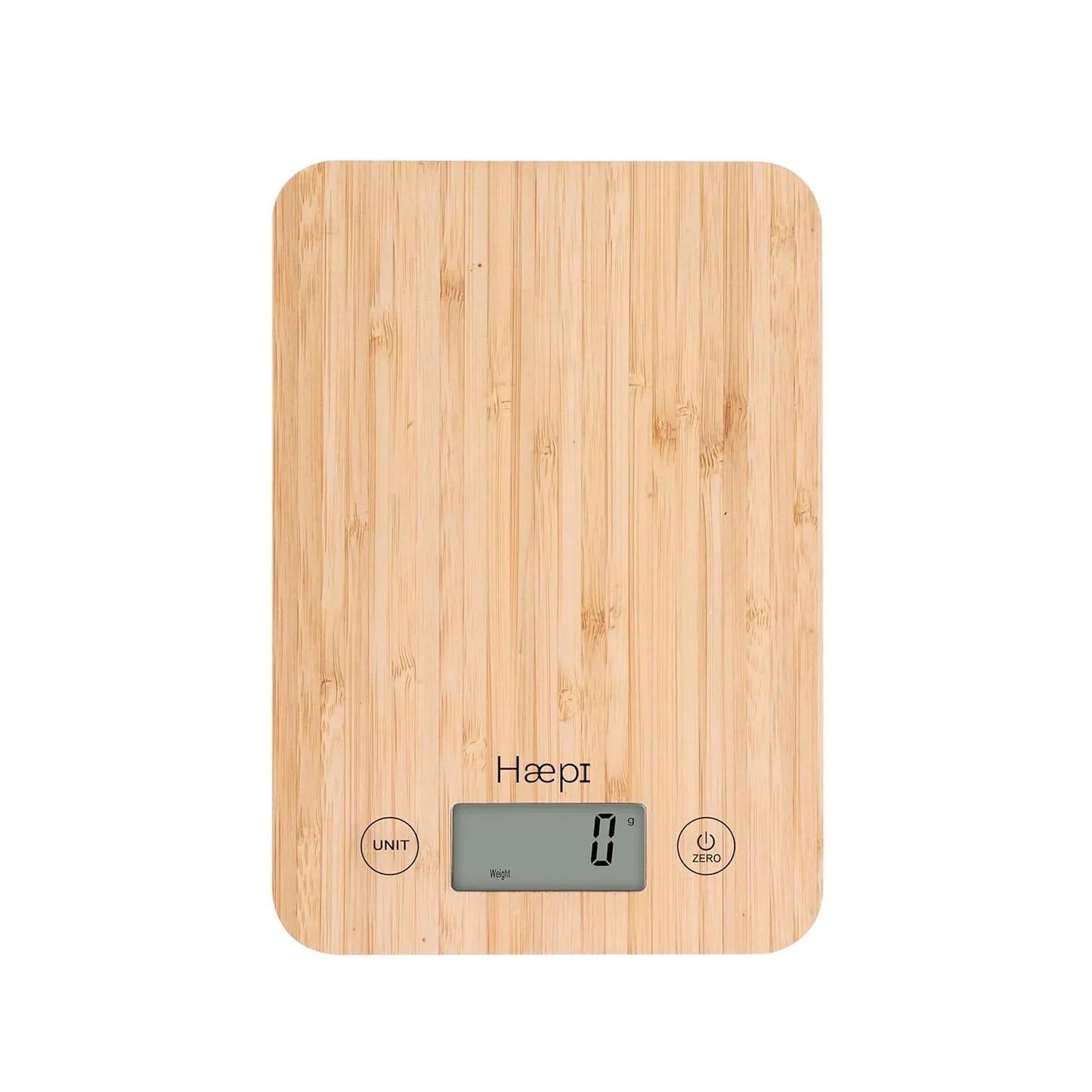 Haepi Bamboo Electronic Kitchen Scale 5kg High Precision 1g - Gomix Brands Outlet