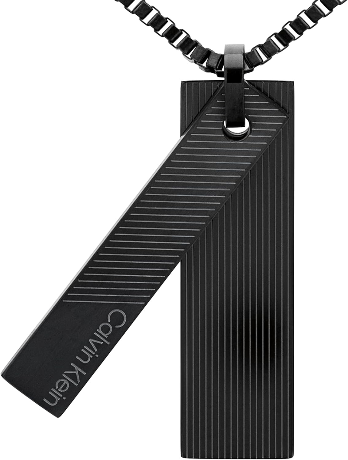 Calvin Klein Men's Architectural Stainless Steel Necklace Modern Bar Design