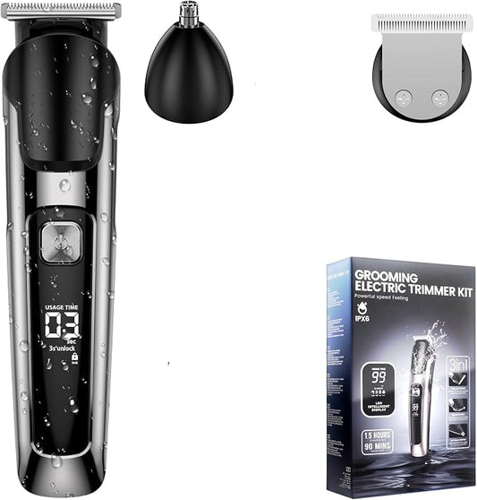 Vexloria elestyle-Barttrimmer 3-in-1 Men's Hair Beard Trimmer IPX6 Waterproof