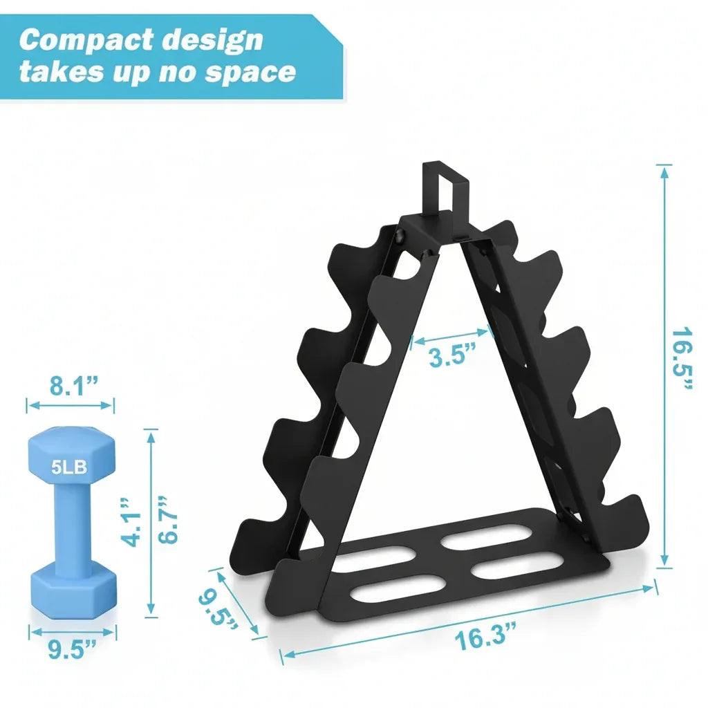 Nomiou Black Compact Triangular Dumbbell Rack for Home Gyms - Gomix Brands Outlet