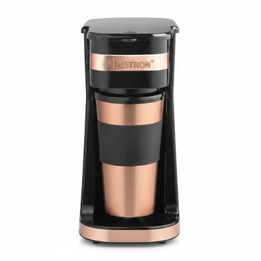 Bestron Compact 750W Coffee Maker with Thermos Cup for Camping