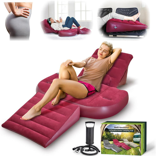 Nevife Adjustable Inflatable Bed Wedge Pillow Set – Red Comfort Support